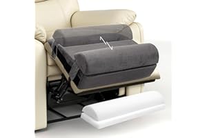 PYURIFAI Recliner Leg Rest Cushion - Recilner Foot Rest Cushion with Removable Semi-Cylinder for Superior Support, Adjustable Foot Pillow for Reclner, Recliner Leg Pillow with 2 Straps, Grey