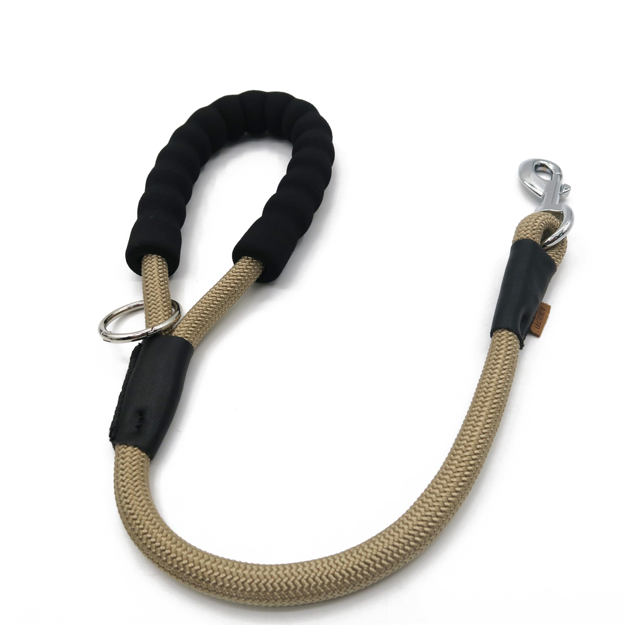 Aiminto Dog Leash, Braided Rope Traction – Walking Training Lead for Medium/Large Dogs ((1/2") - 2FT, Khaki)