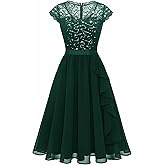 Wedtrend Women's Sequin Dress Short Cocktail Dresses Ruffle Wedding Guest Dress Sparkly Formal Dresses