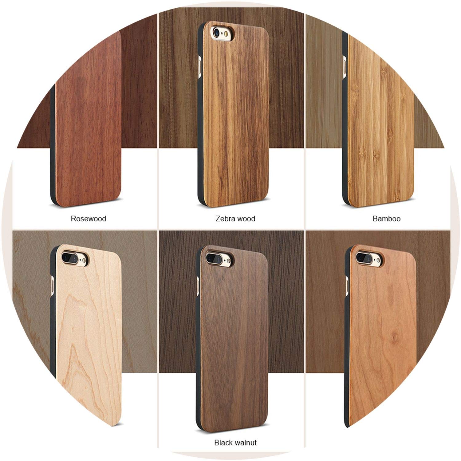 Amazon Com Real Wood Case For Iphone 7 8 6 6s Plus X Xs Max Xr