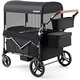 Harppa Remy XL Wagon Stroller for 4 Kids, 280Ibs Capacity with 4 Seater | Foldable Wagon for Kids, 4 Seater Stroller Wagon with Mosquito Net, Canopy UPF50+, 8''/12''All-Terrain Wheels for park