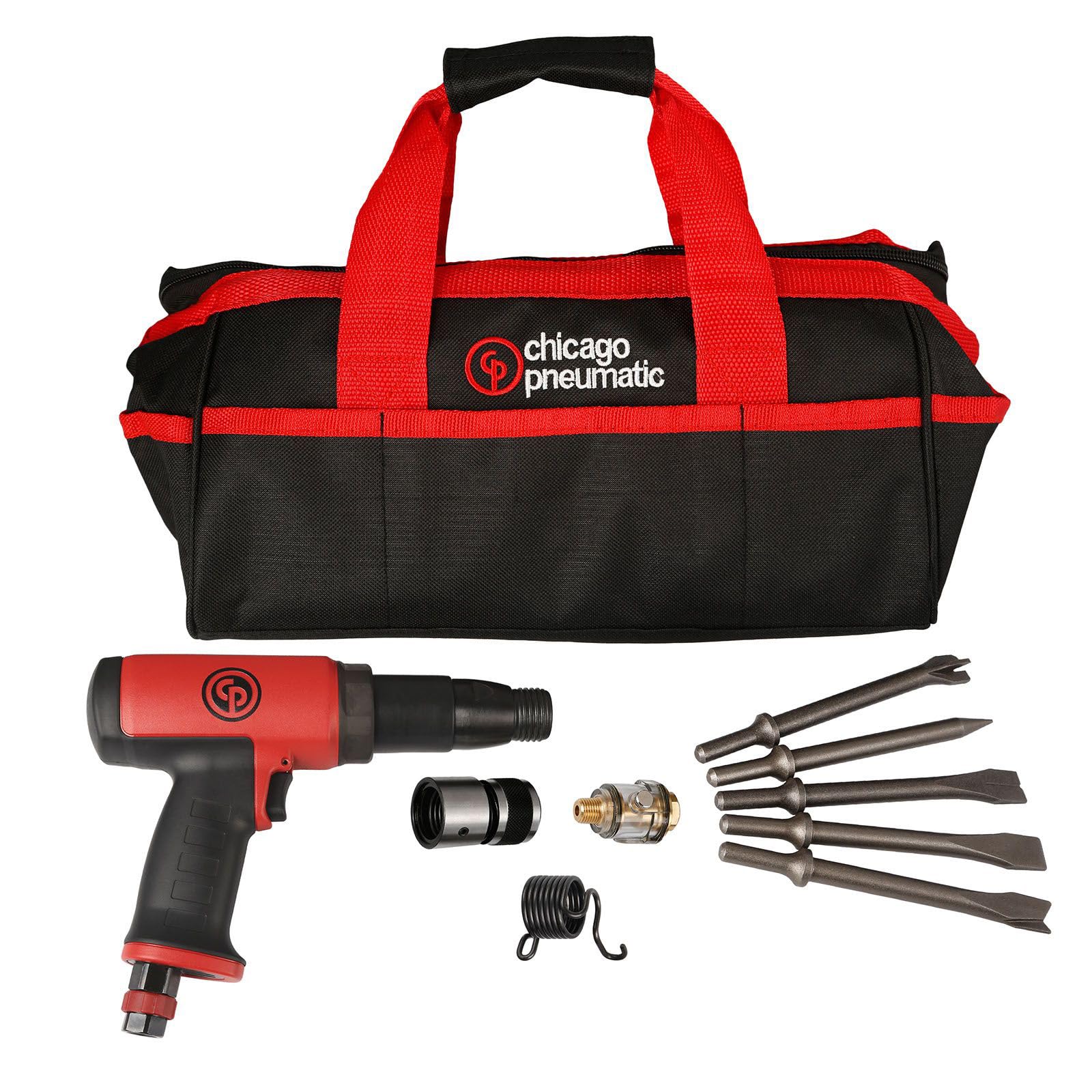 CP7165K Kit - 0.401 Inch (10.2 mm) Air Short Hammer, Round Shank, Low Vibration, Stroke 3.5 in / 89 mm, Bore Diameter 0.75 in / 19 mm - 2500 Blow per Minute