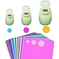 UCEC Circle Cutter, 3 Pcs Circle Puncher, 1 3/8 5/8 Inch Craft Hole Punch with 30 Pcs Colorful Paper, Hole Puncher Paper Cutter for Crafting Card, Making Scrapbook Craft, DIY Office Supplies