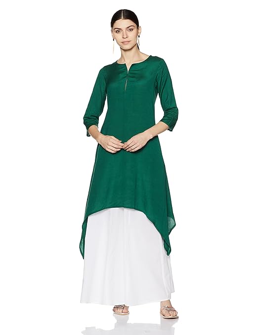 Buy Amazon Brand - Myx Women's Kurti (AW17Faggotting D_Bottle Green_Medium) at Amazon.in