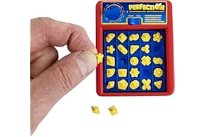World's Smallest Perfection, Fully Functional Miniature Game, Classic Fast-Paced Shape Game for Kids and Adults, Board Game, Family Games, Travel Game, Stocking Stuffers, Easter Baskets, Ages 6 and Up