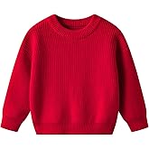 Toddler Baby Boys Girls Cotton Knit Sweater Crewneck Long Sleeve Pullover Top