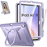Fintie Case for iPad Air 11-inch M3 (2025) / M2 (2024), iPad Air 5th (2022) / 4th Generation (2020) 10.9 Inch - [Tuatara Magic Ring] 360 Degree Rotating Stand Cover with Screen Protector, Lilac Purple