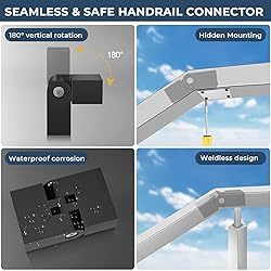 Gyykzz 1 Pack Black Vertical Pivot Connector for