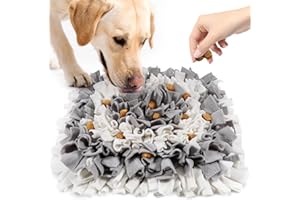 LIVEKEY Pet Snuffle Mat for Dogs, Dog Feeding Mat, Nosework Training Mats for Foraging Instinct Interactive Puzzle Toys (Gray&White)