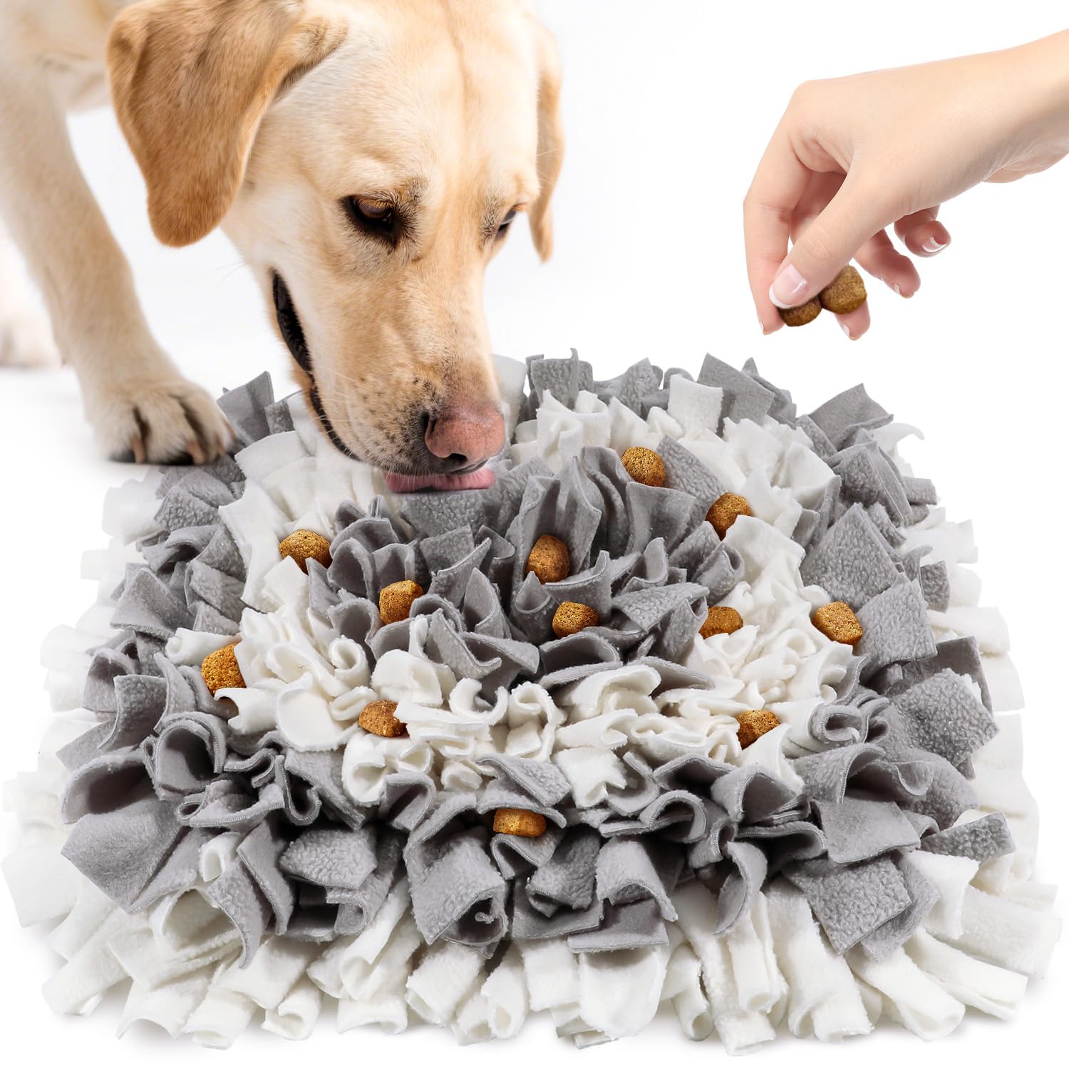 Photo 1 of LIVEKEY Pet Snuffle Mat for Dogs, Dog Feeding Mat, Nosework Training Mats for Foraging Instinct Interactive Puzzle Toys (Gray&White)