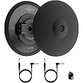 Leconova E-Cymbal Pad 2/3-Zone Compatible with Roland (15" 3-Zone) | Full rubber surface, 3-zone (bell/bow/edge), realistic swing, stereo TRS jack. Fits major e-drum modules