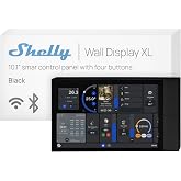 Shelly Wall Display XL Black 10.1 Inch Touchscreen WiFi Built-in 5A Relay | Smart Home Control Panel, Works with Alexa, Google, HomeKit, Home Assistant, 4 Buttons, Lux Sensor, Neutral Wire Required