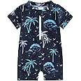 Xiaodriceee Toddler Baby Boy Swimsuit One-Piece Zipper Starfish Tree Print Bodysuit Sunsuit Swimwear Bathing Suit