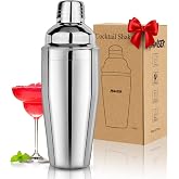 Mawisek Cocktail Shaker 24oz Martini Drink Shaker with Built-In Strainer | Shaker Bar tools for Bartender, Professional 18/8 