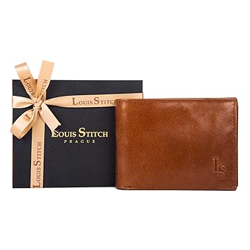 LOUIS STITCH Luxury Mens Wallet || Royal Tan || Genuine Leather Wallet for Men Gents || (Italy_EUTN)