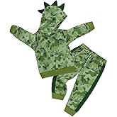 SOLOYEE Baby Boy Clothes Infant Toddler Fall Winter Outfits Little Dinosaur Printed Long Sleeve Hoodie Tops+Pants 2Pcs Set