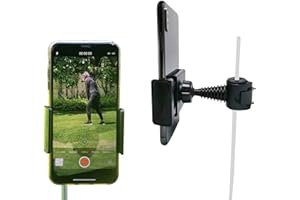 CHIKONI Golf Phone Holder Clip, Cell Phone Swing Recording Clip, Golf Accessories and Training Aid Work with Smart Phone, Clips to Golf Alignment Sticks and Golf Club Shaft, Black