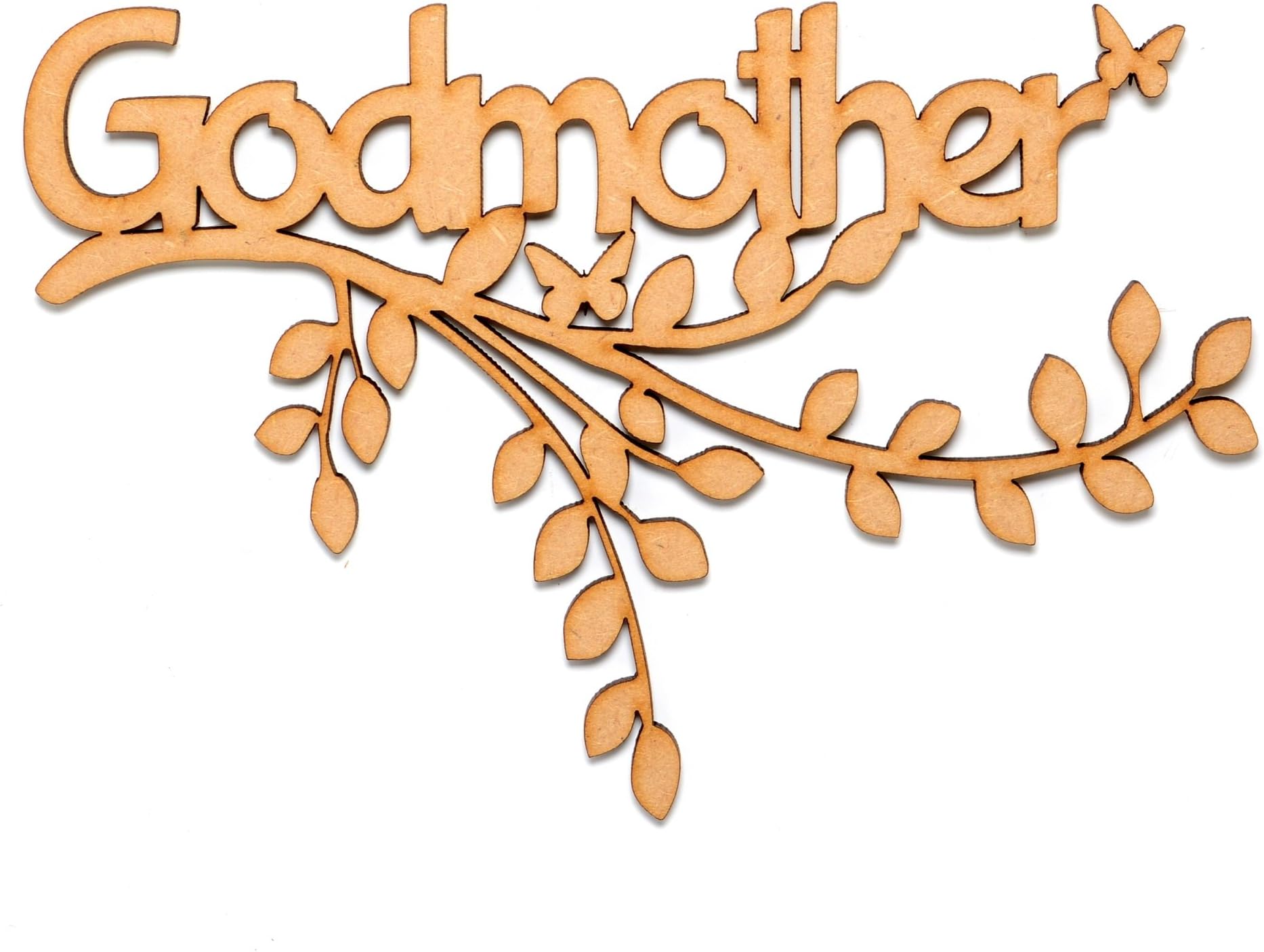 Wooden MDF Branch Shape -"Godmother" Branch, Family Tree Branch, Personalised Gift 150mm x 100mm