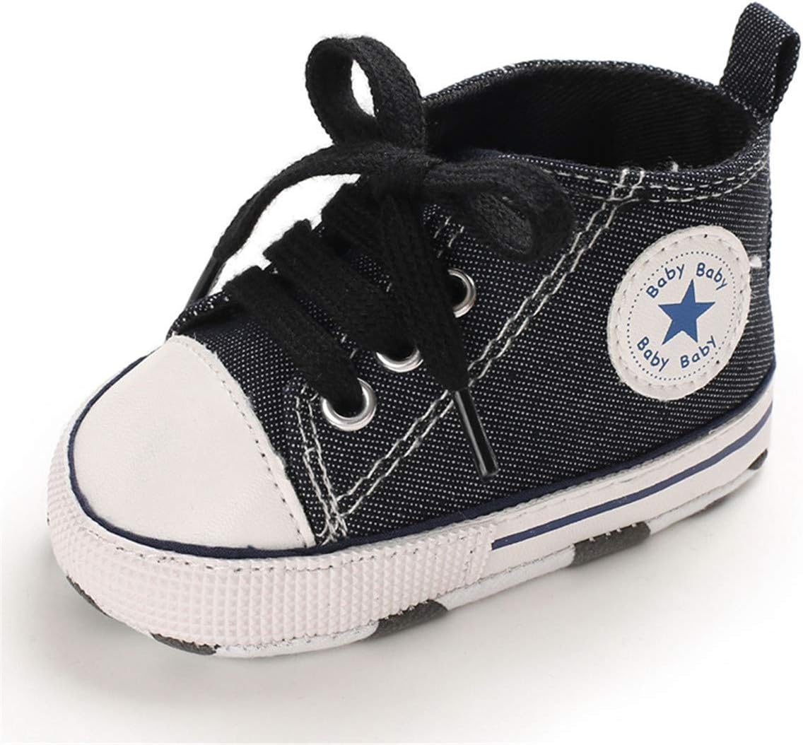 Baby Shoes Boys Girls Toddler High-Top Ankle Canvas Sneakers Soft Sole Newborn Infant First Walkers Crib Shoes
