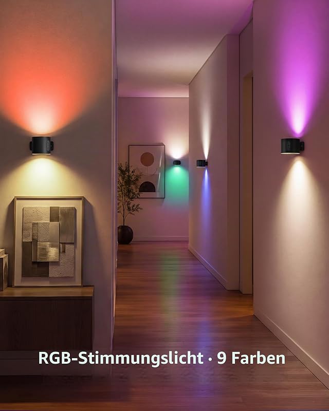 2ER LED Wandleuchte Innen Akku RGB mit Fernbedienung — Foto 8 von 8