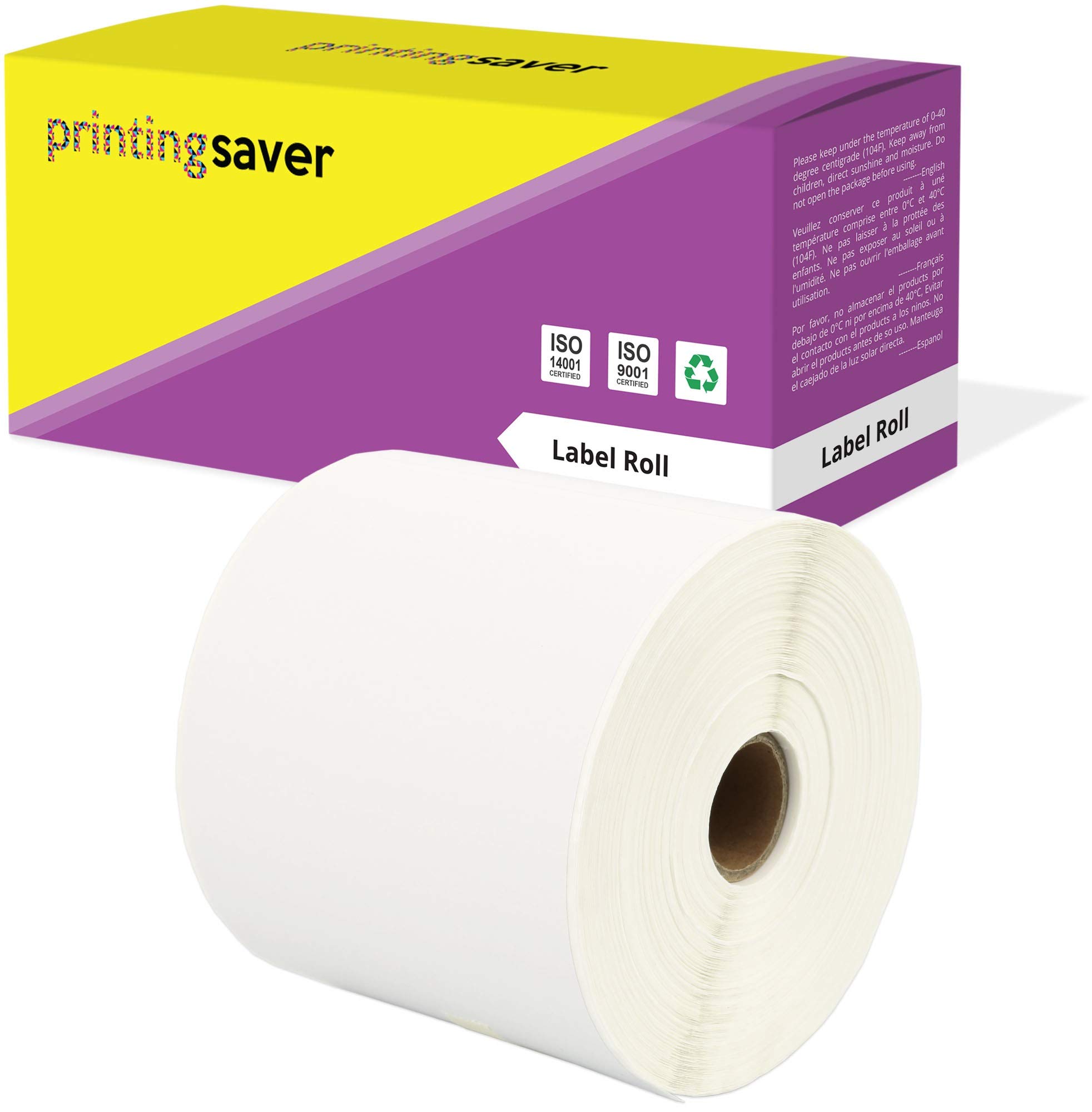 Printing Saver 100 x 150 mm Compatible Direct Thermal Labels Roll (500 Labels per Roll) for Zebra Toshiba Citizen Sato Honeywell Intermec Datamax CAB Eltron Godex Orion UPS Wasp Label Printers