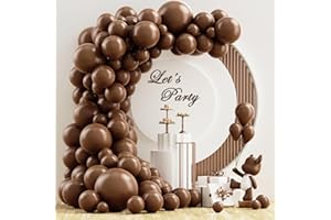 NISOCY Brown Balloons Arch Garland Kit, 102PCS 18In 12In 10In 5In Dark Brown Balloons Different Sizes for Birthday Wedding Baby Shower Jungle Safari Party Decorations
