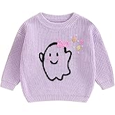 Baby Halloween Sweater Pumpkin Embroidery Crewneck Knit Sweatshirt Pullover Tops Toddler Boy Girl Fall Winter Clothes