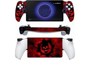 ROIPIN Black Skin for PS5 Portal, Protective Film Sticker for Playstation Portal, Skin Sticker Decal Full Cover(Red Skull)