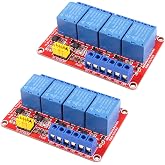 AEDIKO 2pcs DC 12V Relay Module 4 Channel Relay Board Shield with Optocoupler Isolation Suport High/Low Level Trigger
