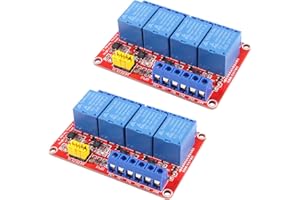 AEDIKO 2pcs DC 12V Relay Module 4 Channel Relay Board Shield with Optocoupler Isolation Suport High/Low Level Trigger