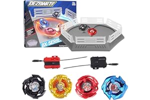 X Stadium Set, Beystadium with X Acceleration Rail, 4 Tops and 2 Launchers, Boys Toys Kids Birthday Gift Ideals, for 6+ Years