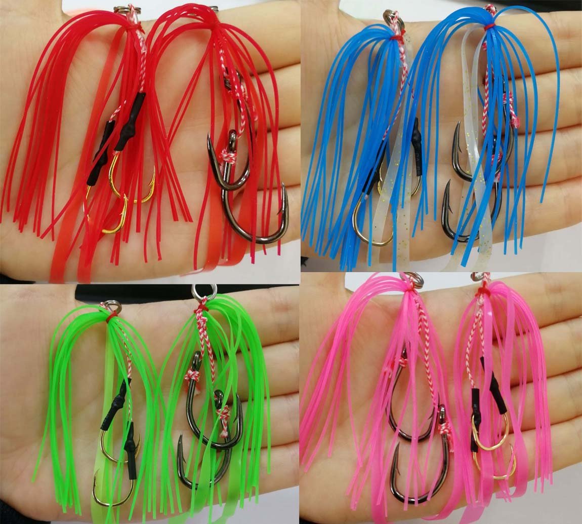 リアル ロッド リールセット Pieces Peライン B019f9qk5u シリコンスカートラバージグassistフックツインフック高炭素鋼フック釣りtied 10 With 特別セーフ Dicksonhatfield Com