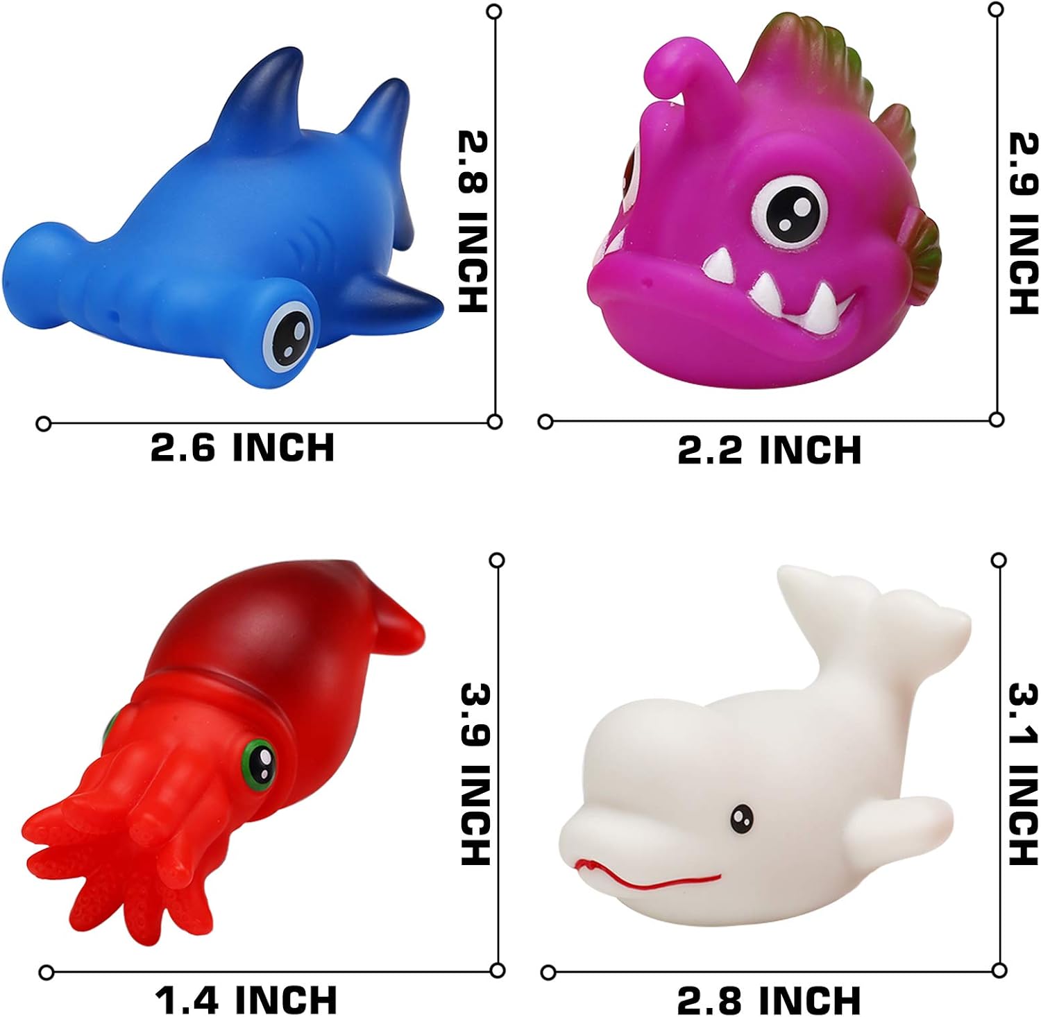Bath Toys, 12 Pcs Light Up Ocean Sea Animal Set, Flashing Colorful LED Light Floating Bathtub Toys for Baby Infant Kid Toddler Preschool, Great Gift for Bathroom Water Tub Games Swimming Pool Party: Toys & Games