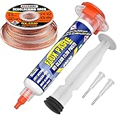 BEEYUIHF Electrical Soldering Flux Paste (10cc Syringe) with Desoldering Wick Braid (3M/10ft 2.5mm) for Electronics Soldering