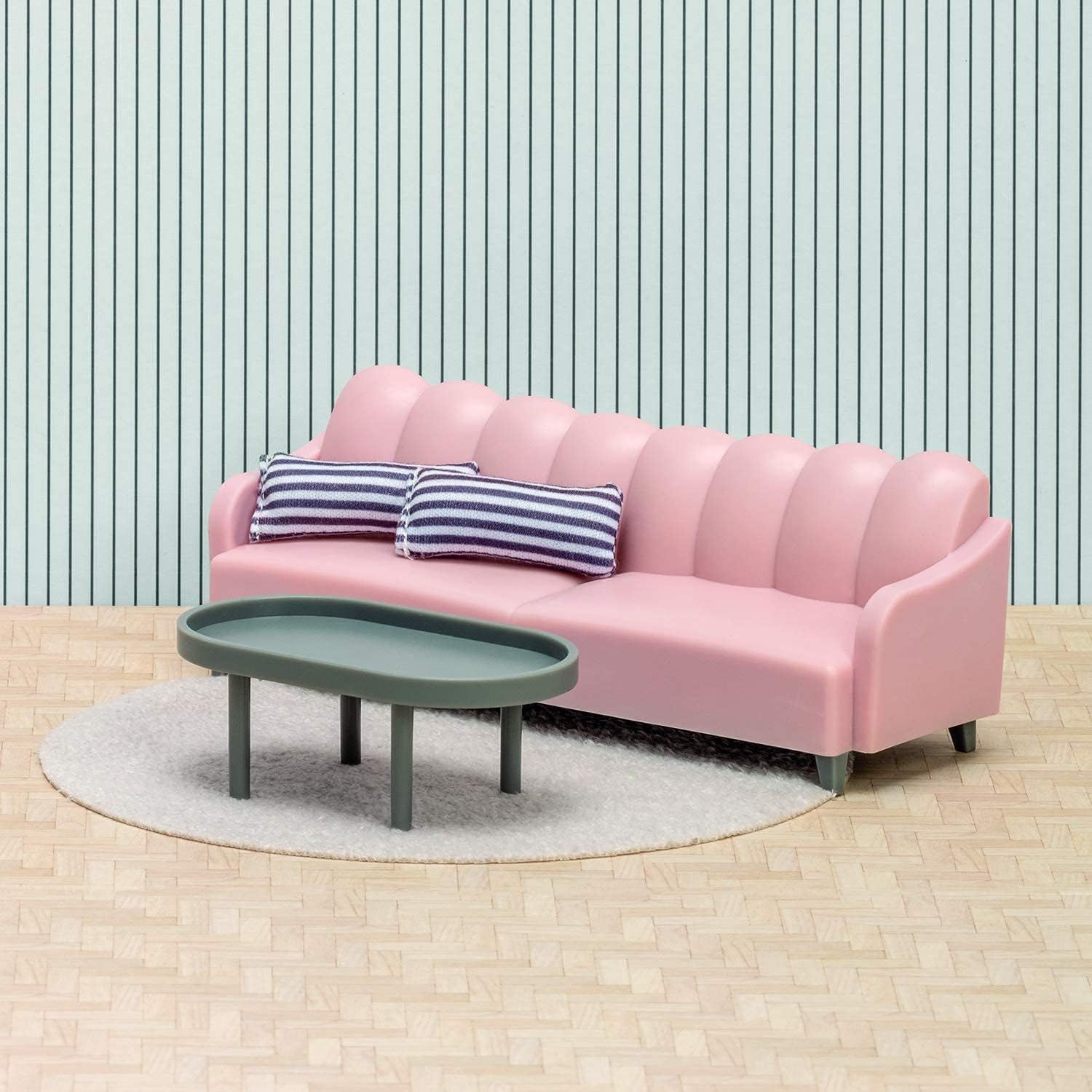LUNDBY Dolls House Furniture Living Room Sets - Doll House Accessories - 5-pieces for mini dolls 11 cm, Age 3+, 1:18 - Image 4