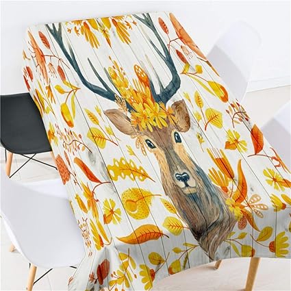 Amazon ホット鹿頭英語アルファベット創造的な家庭用コーヒーテーブルマット布ラウンドテーブルクロス防水と油 137 137 Zspshop テーブルクロス