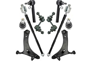 TRQ Front Steering & Suspension Kit Control Arm with Ball Joint Sway Bar Stabilizer Link Tie Rod Compatible with 2016-2017 Subaru Crosstrek 2013-2015 XV Crosstrek