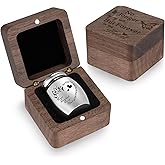 SOITIS Wooden Gift Box for Ashes, Small Urns for Human Ashes Keepsake, 1.57 Inches Stainless Steel Mini Urns for Ash, Cremation Urns for Women Men, Funeral Burial Holder