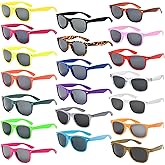 QYVEWY 20 Pairs Bulk Sunglasses for Adult Retro 70s 90s Cheap Glasses (20Color)