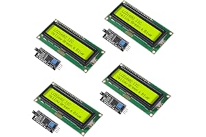 SHUTAO 4Pcs LCD1602 1602 LCD Module Green Screen 16x2 Character LCD Display with IIC I2C Serial Interface Adapter Module