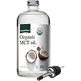 Natural Force Organic MCT Oil – Pure Glass Bottle – Made from 100% Virgin Coconut Oil + Certified Keto, Paleo, Kosher, Vegan & Non-GMO – Lab Tested for Quality and Purity - 32 Ounce