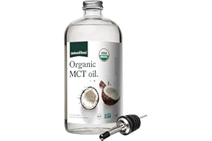 Natural Force Organic MCT Oil – Pure Glass Bottle – Made from 100% Cold Pressed Virgin Coconut Oil + Certified Keto, Paleo, Kosher, Vegan & Non-GMO – Lab Tested for Quality and Purity - 32 Ounce