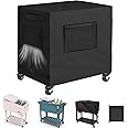 SIRUITON Patio Cooler Cart Cover, Fits for Most 80-100 Quart Rolling Cooler Cart Cover, Waterproof Patio Ice Chest Protective Covers for Outdoor Bar Cart, 34L X 20W X32H inch-（Black）
