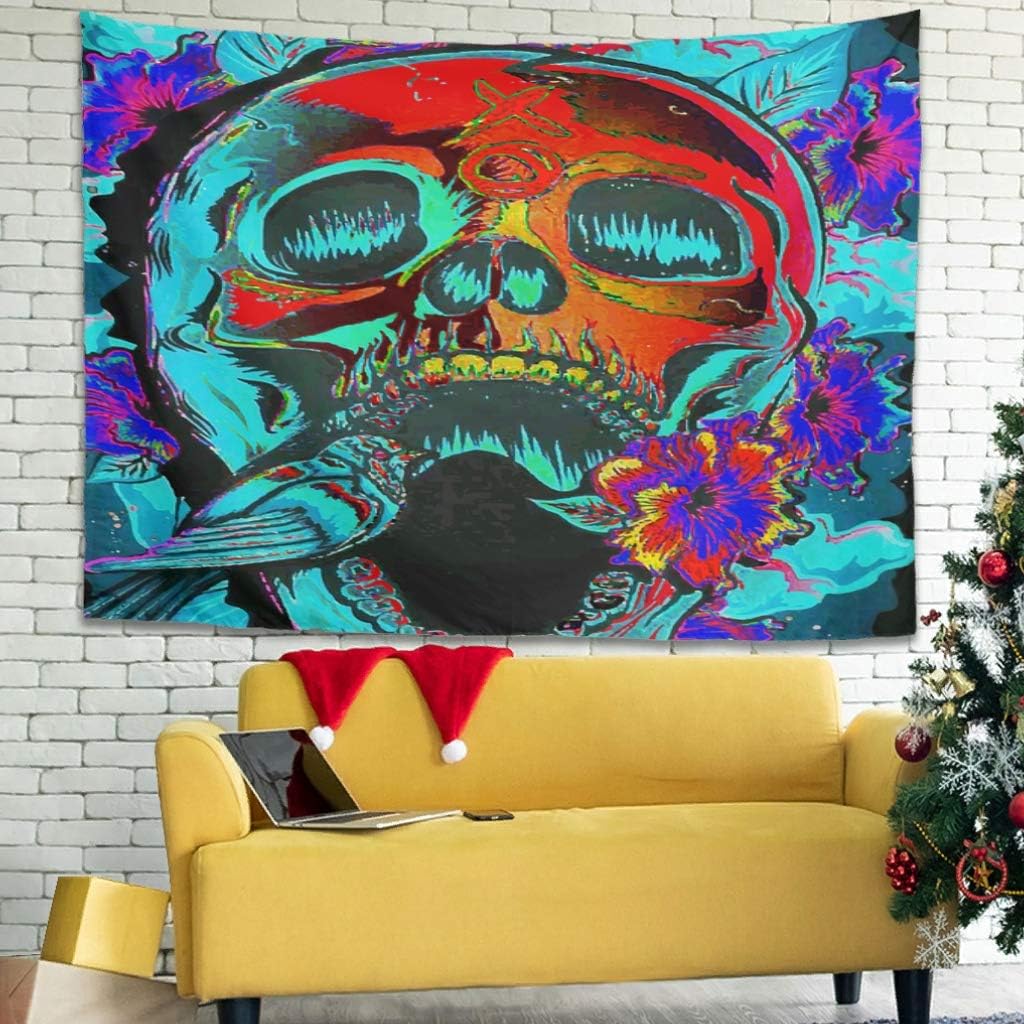 kikomia Shantou Mehrfarbig Schädel Bunt Tepestry Wandbehang Tepestries