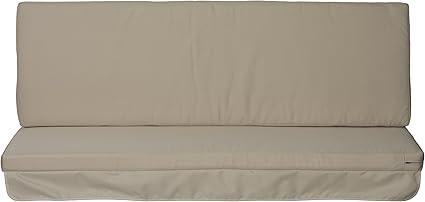 Hollywoodschaukel Comfort Schaukelauflage Kissen 3 Sitzer beige mit wasserabweisendem Polyesterstoff und abnehmbaren Bezug