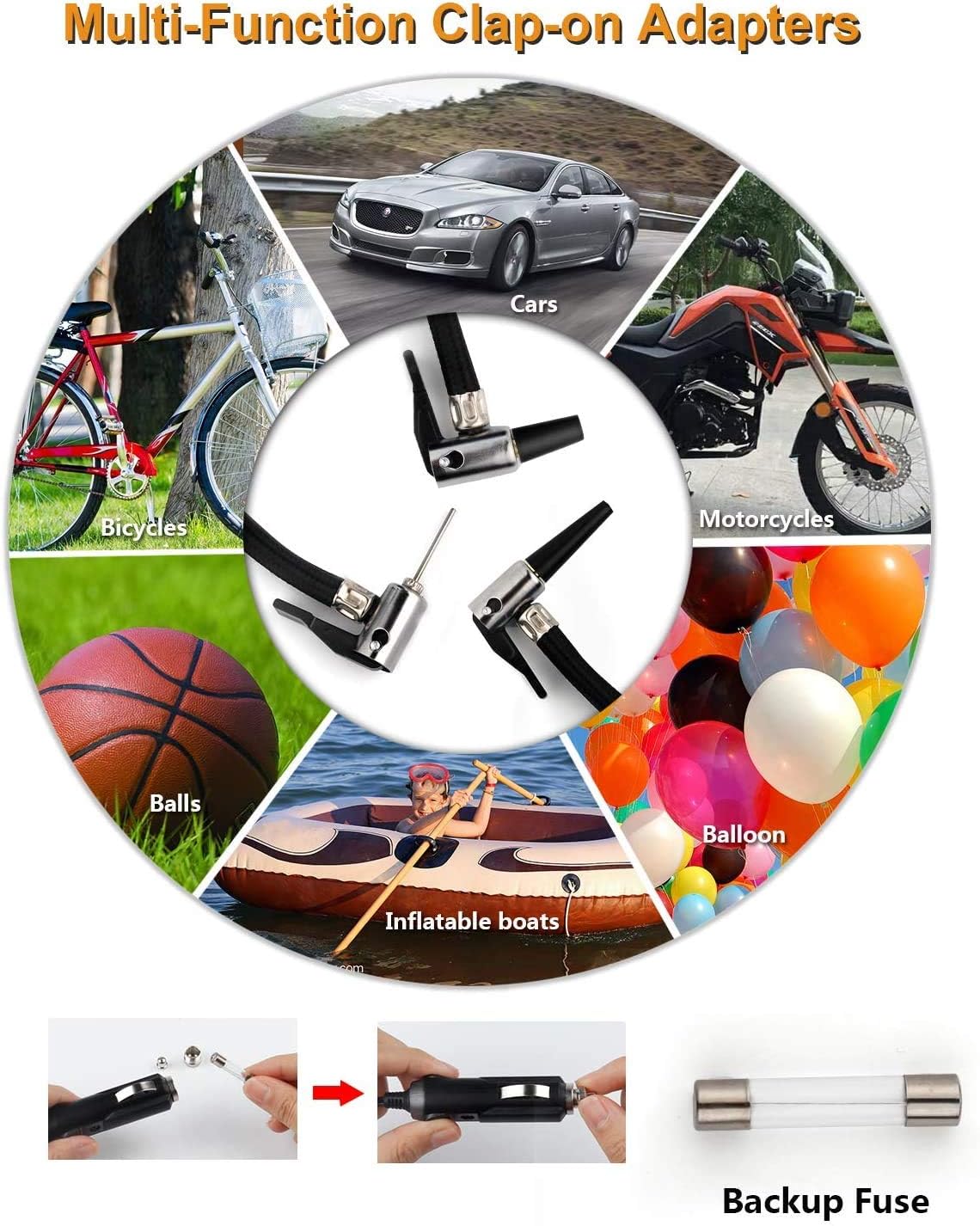 Akface Tire Inflator Portable Air Compressor, DC 12V Digital Air Pump for Car Tires, Bicycles and Other Inflatables, Auto Shut Off Feature: Home Improvement