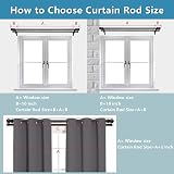 Harrms Harms Double Curtain Pole Black Extendable 76-222 cm Eyelet Rod view 7