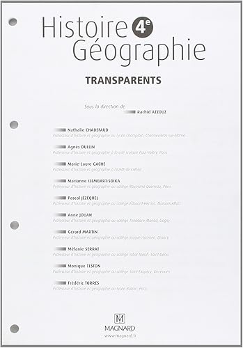 Download Classeur 4e Transparents Histoire Geographie PDF