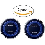 Samsung Qi Certified Fast Charge Wireless Charger (Universally compatible with all Qi enabled phones) - Special Edition - Black/Blue (2 PACK)