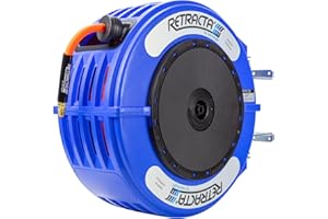 Macnaught Retractable Air/Water Hose Reel with 1/2 in. X 65 Ft Hybrid Hose,Ceiling/Wall Mounted Heavy Duty Industrial Commerc